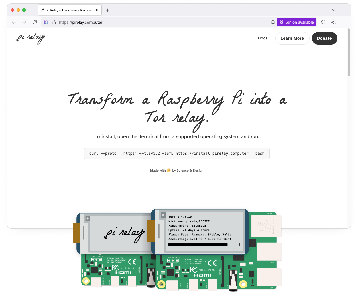 Homepage for Pi Relay